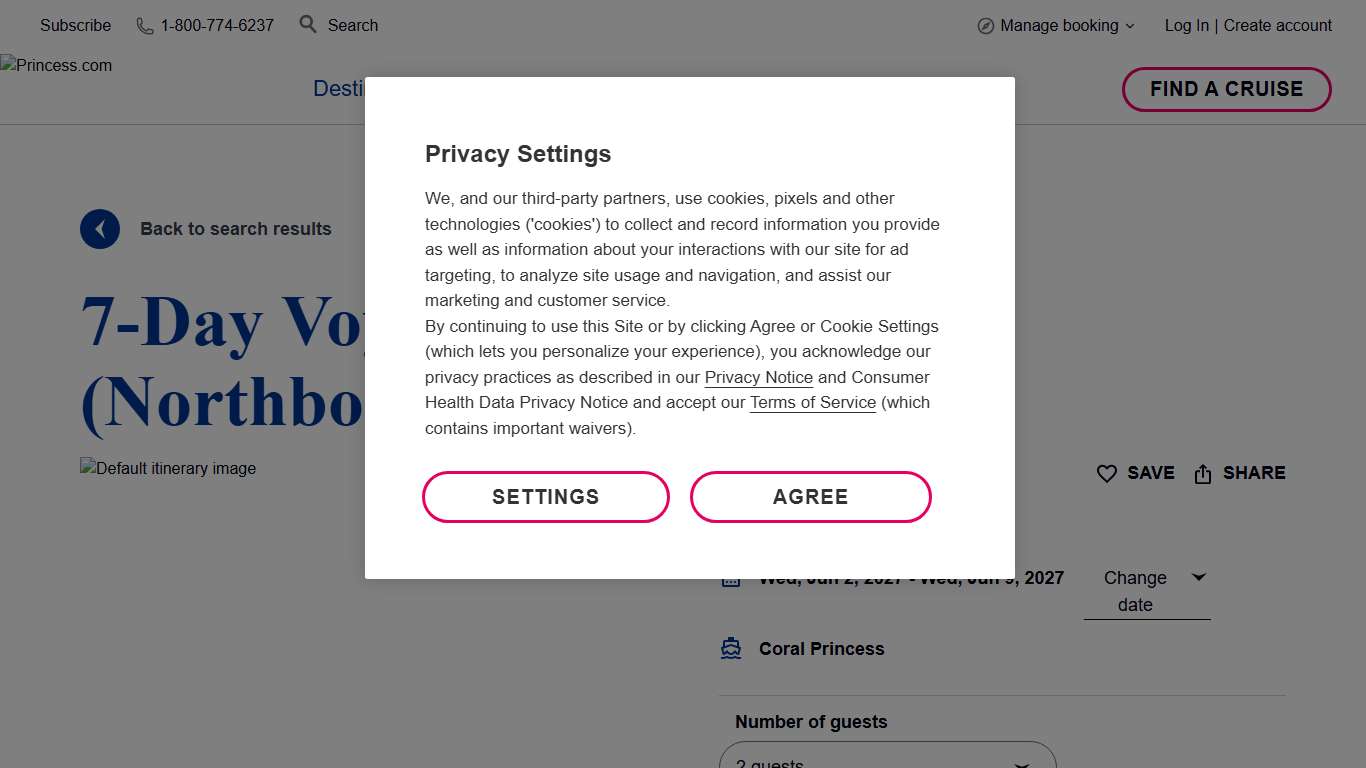 7-Day Voyage of the Glaciers (Northbound)